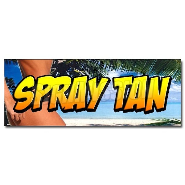 SPRAY TAN DECAL sticker tanning salon spa lotion tanned suntan suntanning, D-12 Spray Tan